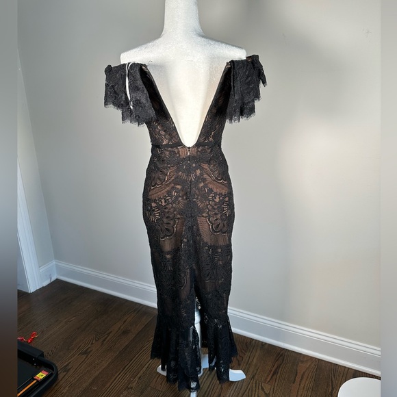 MARCHESA NOTTE LACE OFF SHOULDER DRESS SIZE 0 - Picture 5 of 11